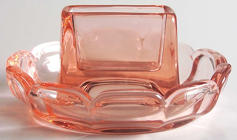Chesterfield Flamingo (Pink) Ashtray with Match Box Center by Heisey-1