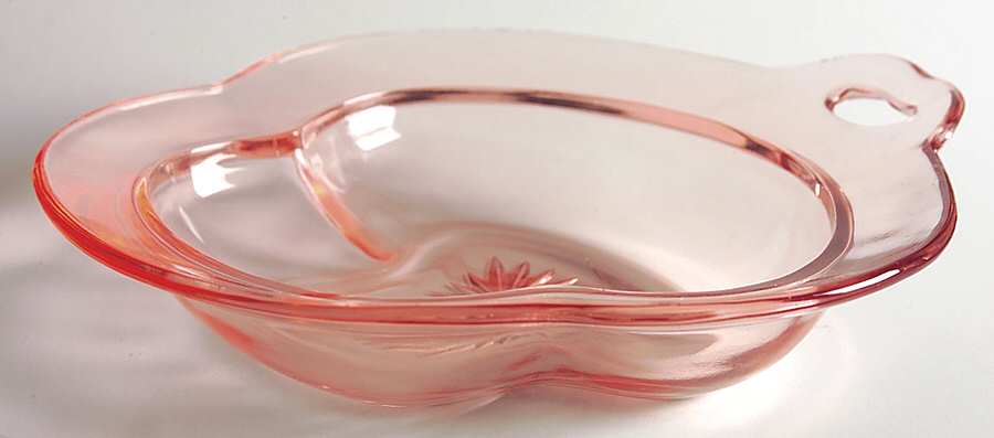 Inside Scallop Flamingo (Pink) 7" Handled Flared Nappy by Heisey-1