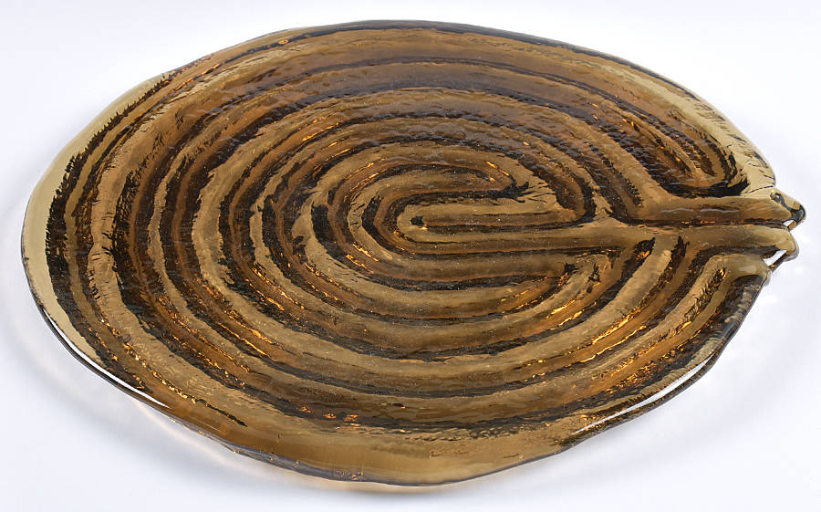 Labyrinth 13" Round Platter by Hudson Beach Glass-1