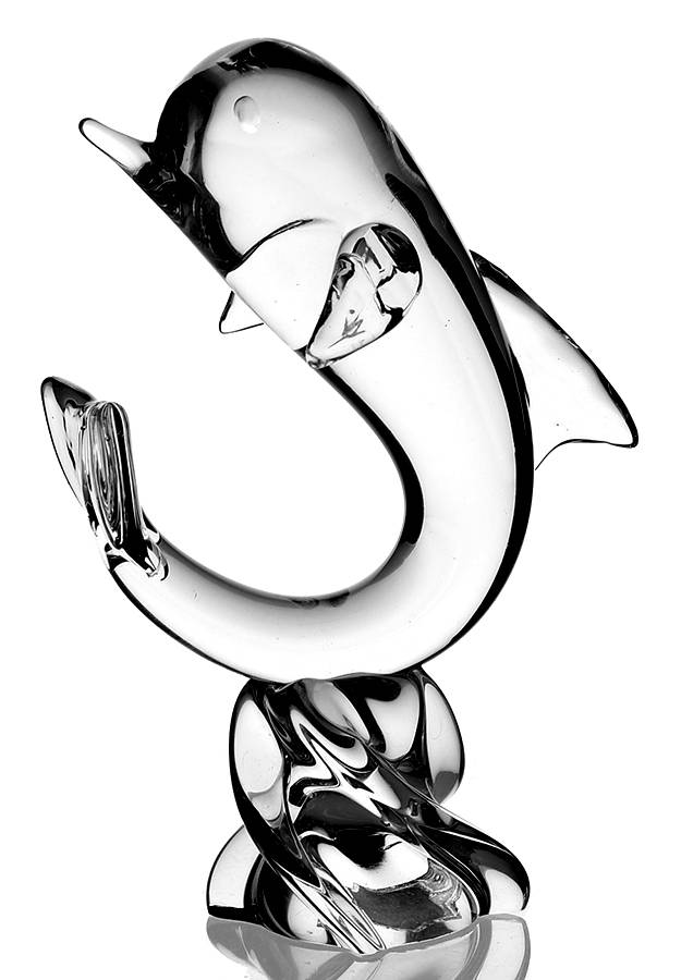 Animals & Figurines Clear Small Dolphin by Holiday Imports-1