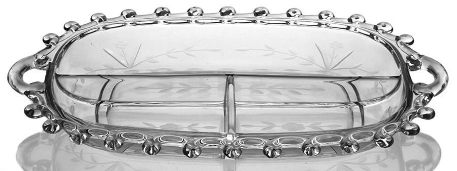 1540-6 12" Oval 3 Part Celery/Relish by Heisey-1