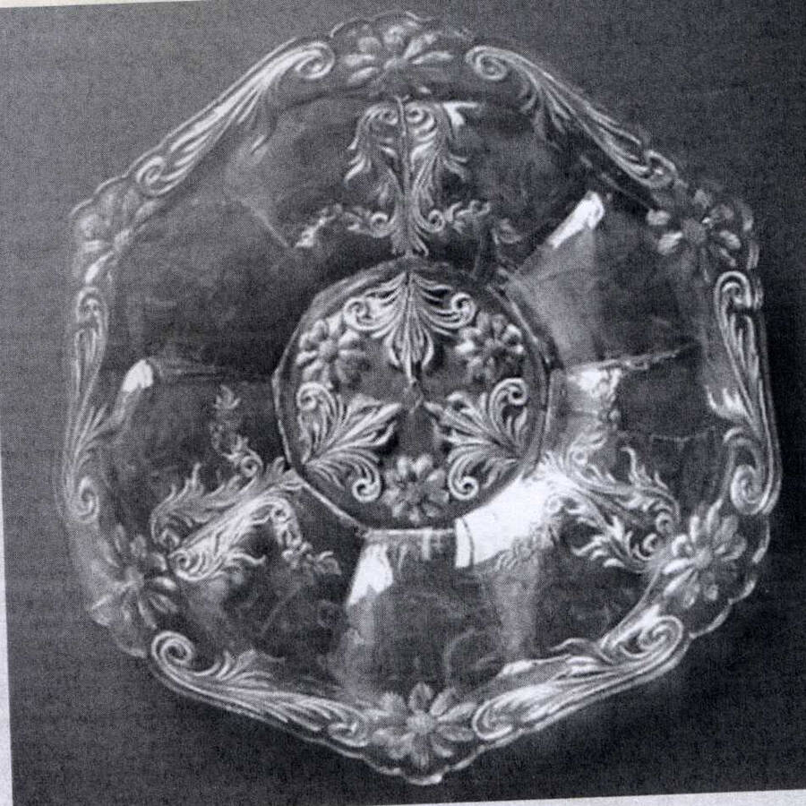 Three Scroll (Line 7099) 12" Round Plate by Heisey-1