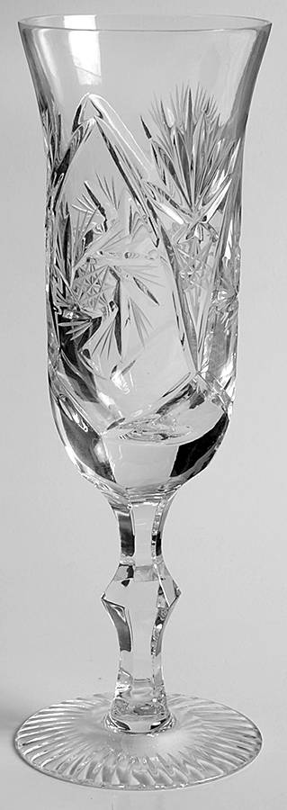 Worcester (Cut Curve Under Star) Fluted Champagne by Imperial Crystal (Import)-1