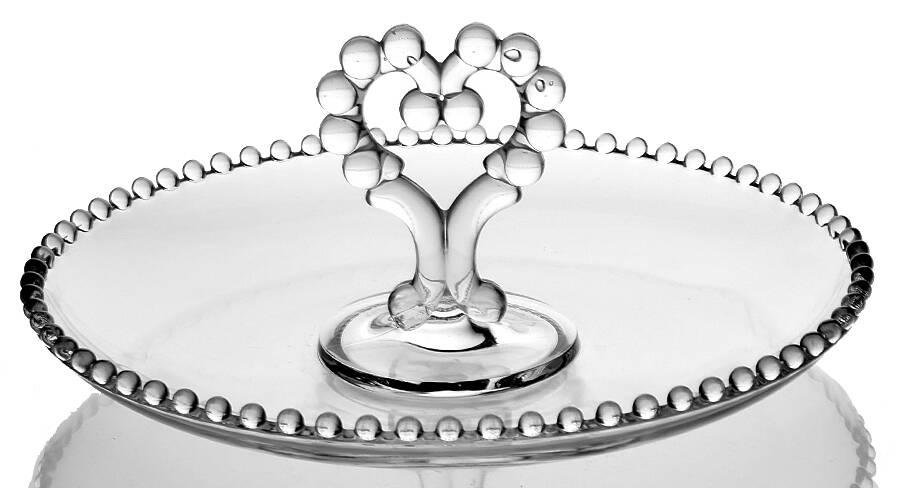 Candlewick Clear (Stem 3400) Cupped Fruit Tray with Center Handle by Imperial Glass-Ohio-1