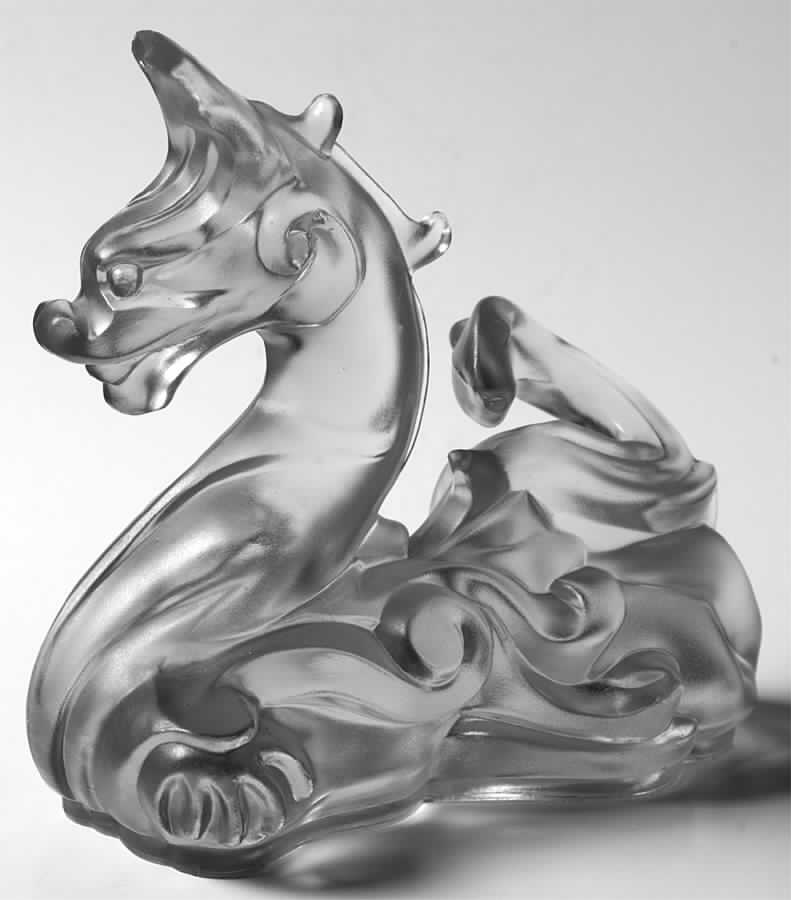 Cathay Clear Frosted Dragon Candleholder by Imperial Glass-Ohio-1