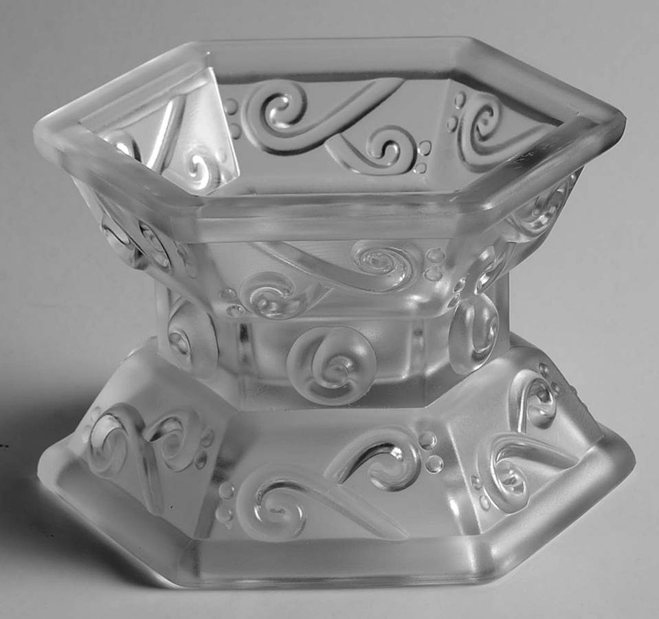 Cathay Clear Frosted Wedding Lamp, Base Only by Imperial Glass-Ohio-1