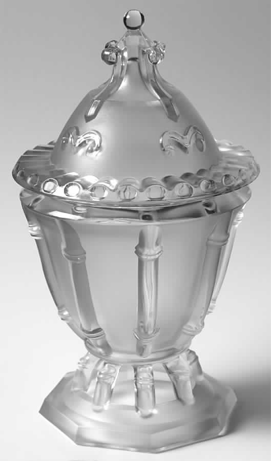 Cathay Clear Frosted Bamboo Urn & Lid by Imperial Glass-Ohio-1