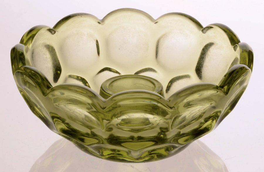 Provincial Green Single Light Candlestick by Imperial Glass-Ohio-1