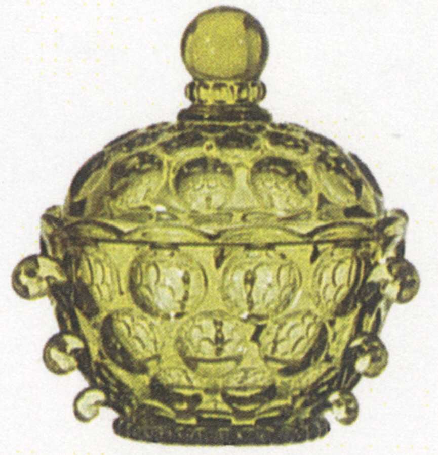 Provincial Green Candy Box & Lid by Imperial Glass-Ohio-1