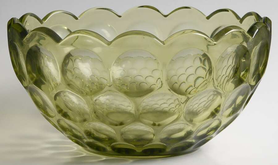 Provincial Green 9" Round Bowl by Imperial Glass-Ohio-1