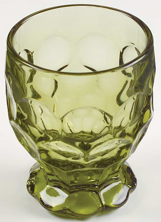 Provincial Green 9 Oz Footed Tumbler by Imperial Glass-Ohio-1