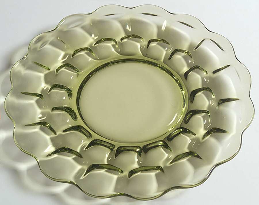 Provincial Green Luncheon Plate by Imperial Glass-Ohio-1