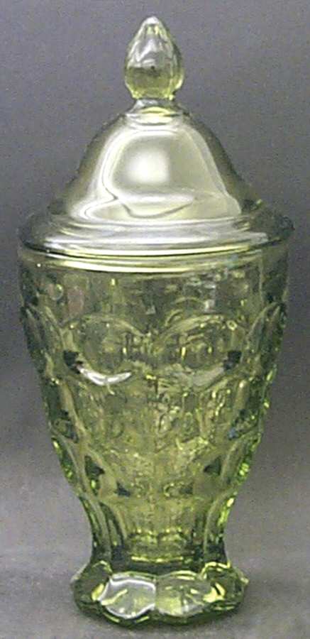 Provincial Green Candy Dish & Lid by Imperial Glass-Ohio-1
