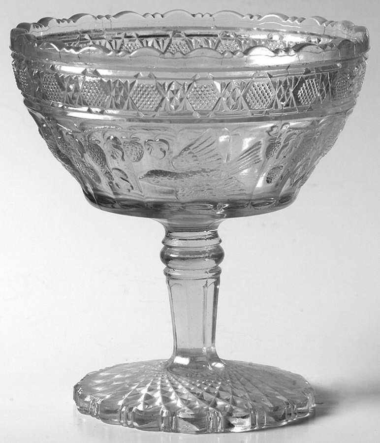 Bird and Strawberries 4" Height Open Compote by Indiana Glass-1
