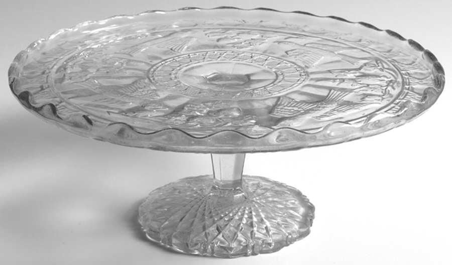 Bird and Strawberries Round Cake Stand by Indiana Glass-1