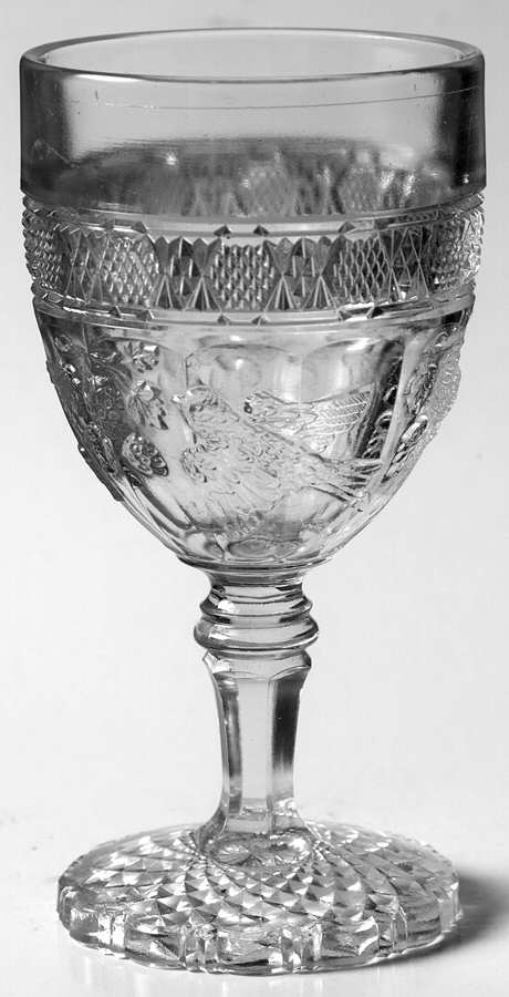 Bird and Strawberries Wine Glass by Indiana Glass-1