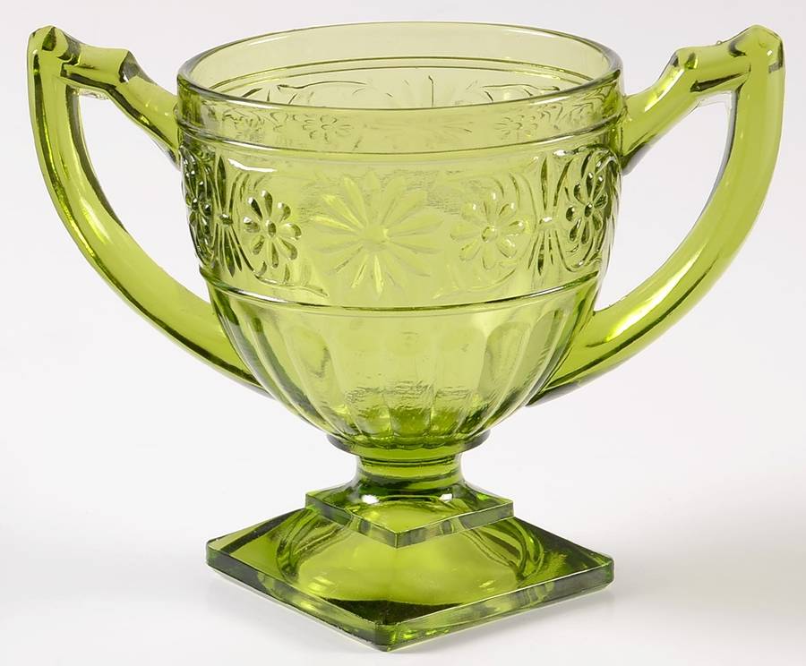 Daisy Green (Avocado) Open Sugar by Indiana Glass-1