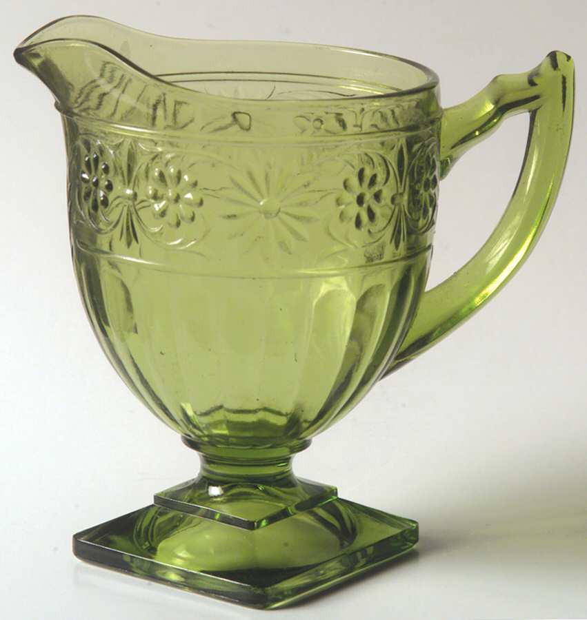 Daisy Green (Avocado) Creamer by Indiana Glass-1