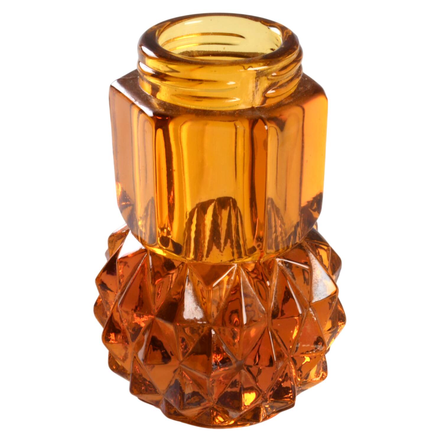 Diamond Point Amber Shaker No Plastic Lid by Indiana Glass-1