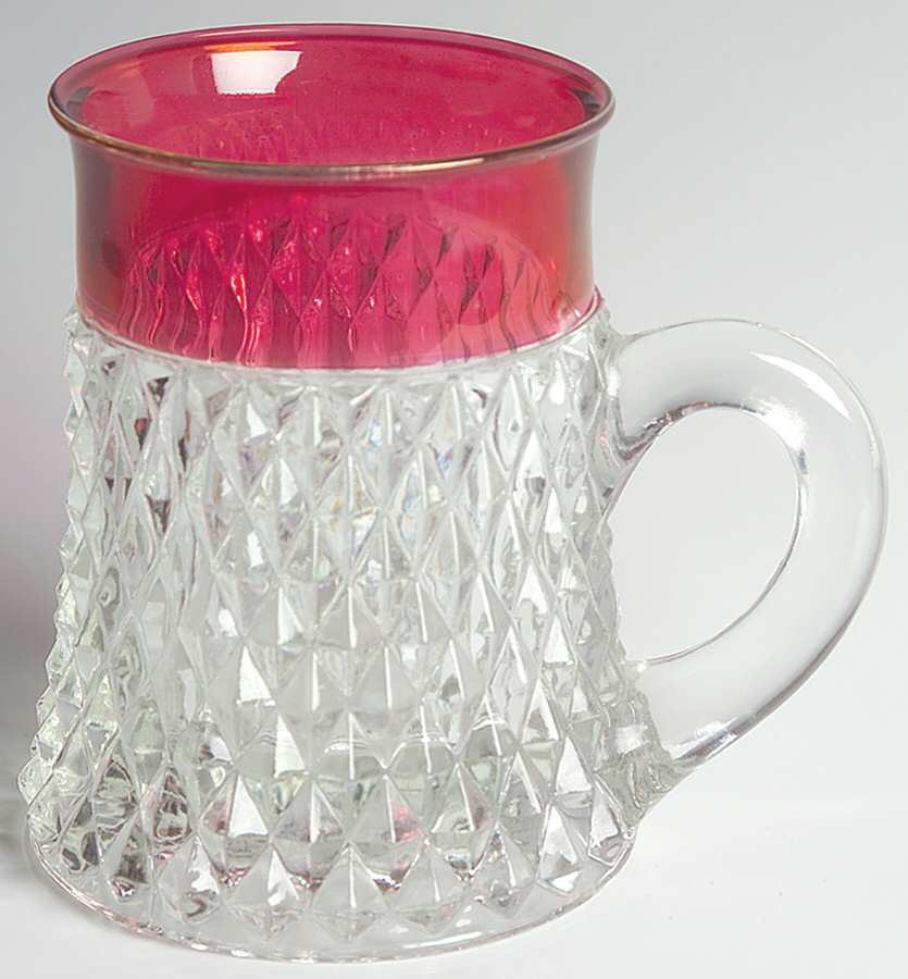Diamond Point Ruby Beer Glass by Indiana Glass-1