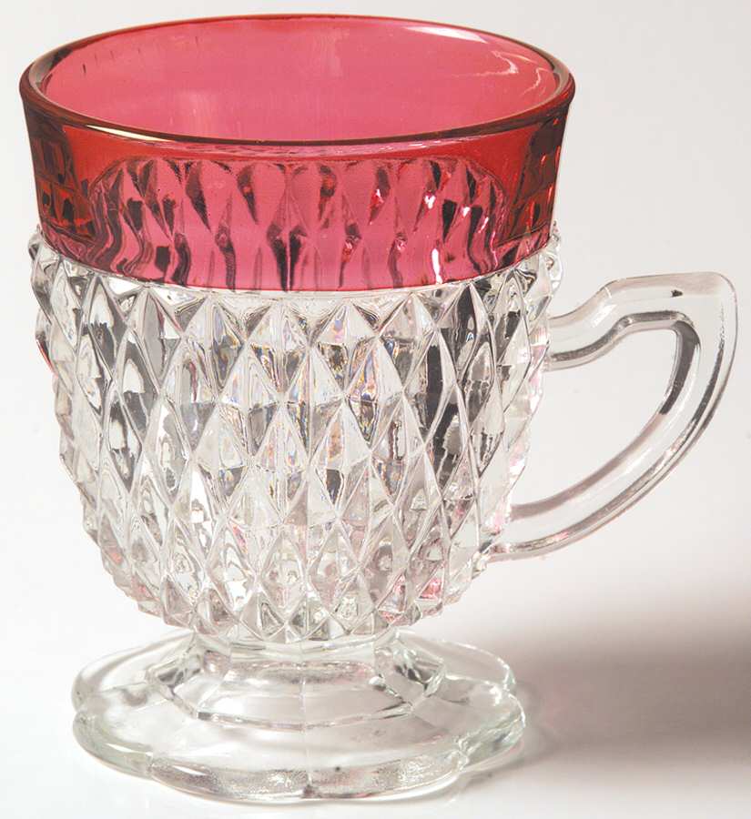 Diamond Point Ruby Cup Only by Indiana Glass-1