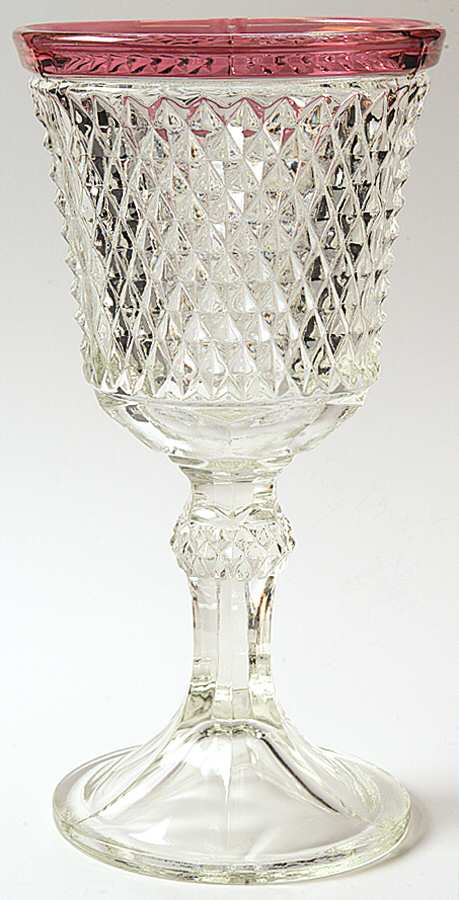Diamond Point Ruby Footed Urn No Lid by Indiana Glass-1