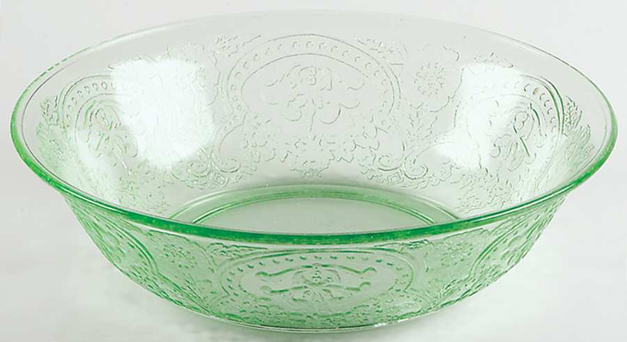Horseshoe Green Cereal Bowl by Indiana Glass-1