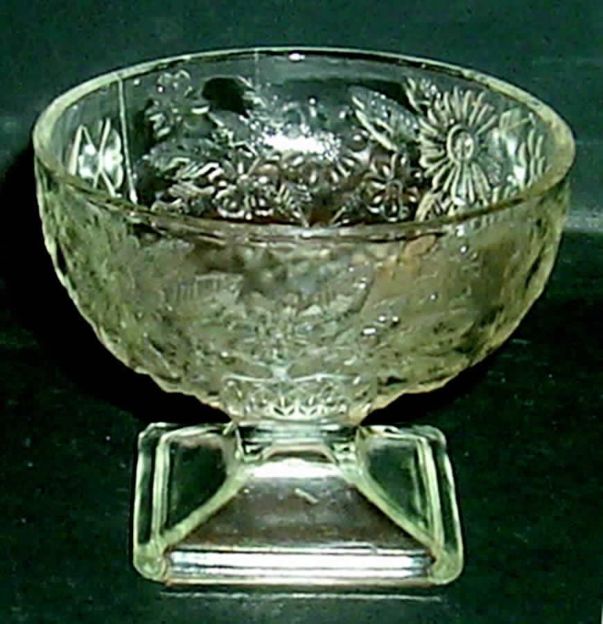 Pineapple and Floral Clear Champagne/Tall Sherbet by Indiana Glass-1