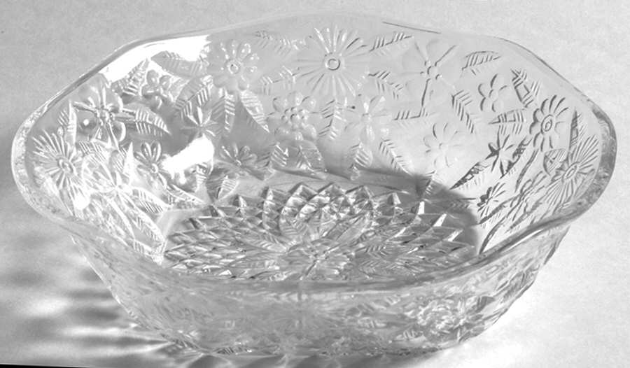Pineapple and Floral Clear Cereal Bowl by Indiana Glass-1