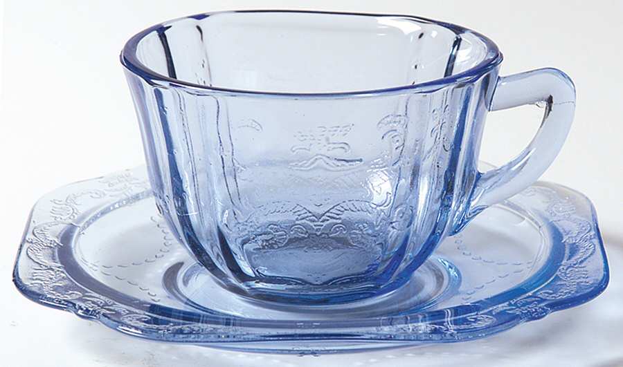 Recollection Blue Cup & Saucer Set by Indiana Glass-1