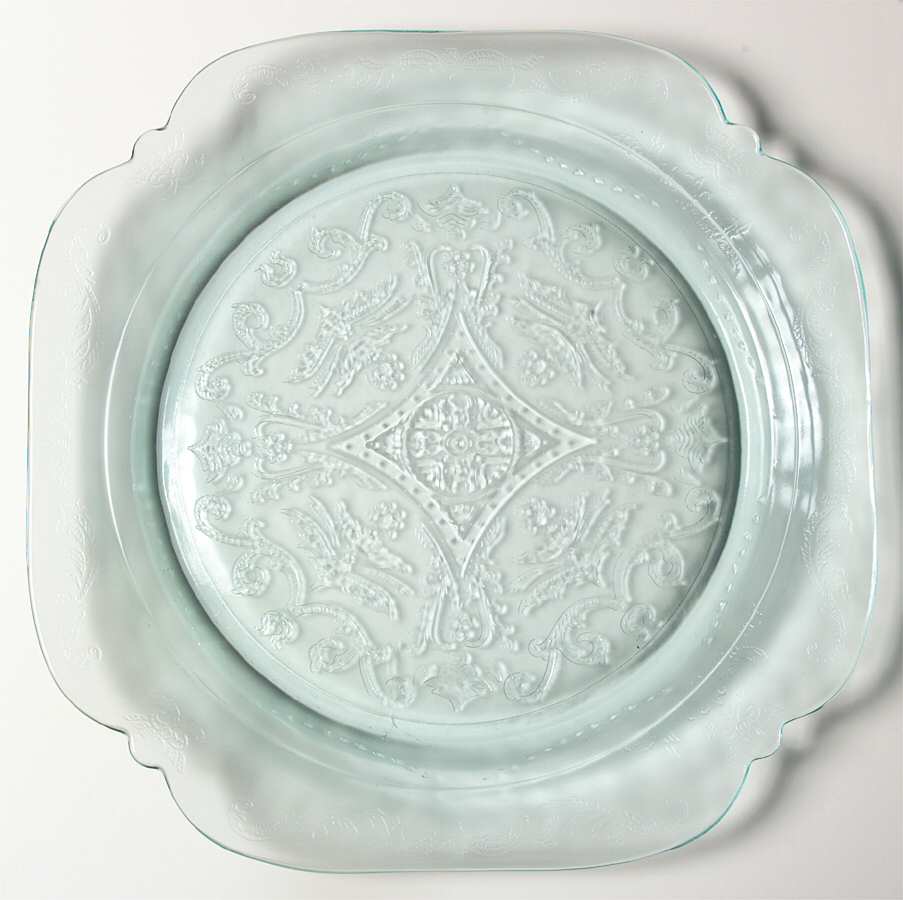 Recollection Green (Teal) Dinner Plate by Indiana Glass-1
