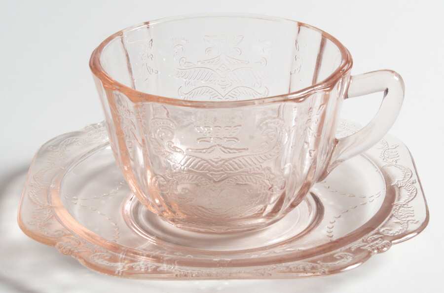 Recollection Pink Cup & Saucer Set by Indiana Glass-1