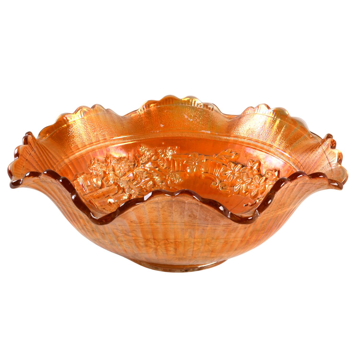 Windmill Marigold 9" Ruffled Bowl by Imperial Glass-Ohio-1