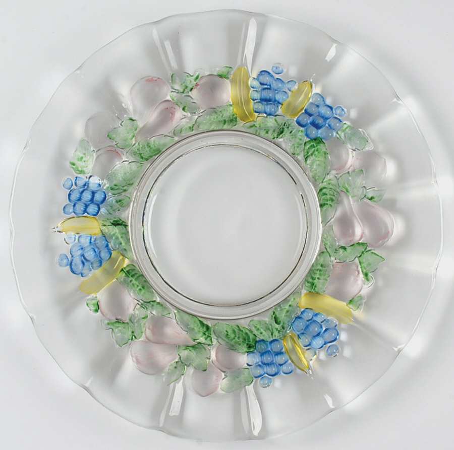 Garland Flashed Blue Grapes Dinner Plate by Indiana Glass-1