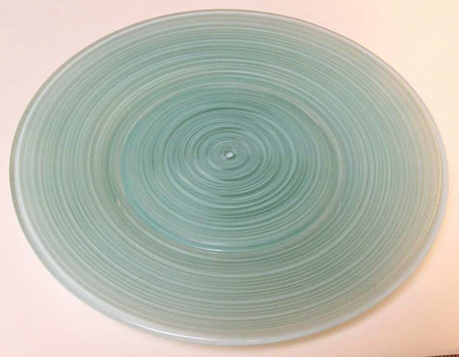 Spun Turquoise Luncheon Plate by Imperial Glass-Ohio-1