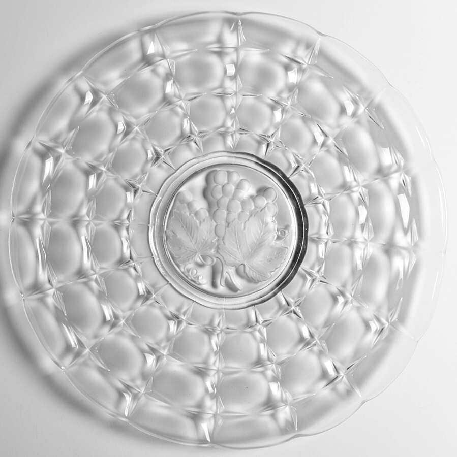 Constellation Grape Frosted Sandwich Plate by Indiana Glass-1