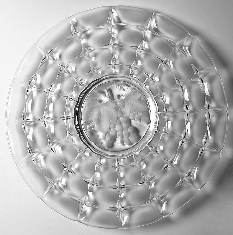 Constellation Grape Frosted 13" Torte Plate by Indiana Glass-1