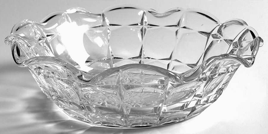 Constellation Grape Frosted 7" Round Crimped Bowl by Indiana Glass-1