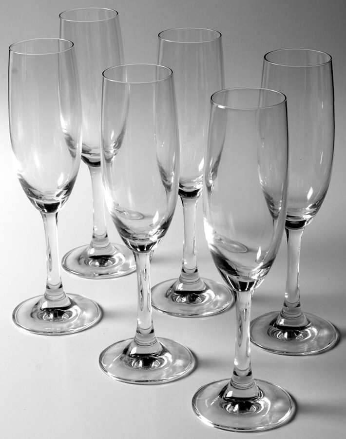 Blue Fluted Champagne - Set of 6 Boxed (Days 1-6) by Irena Glass Factory-1