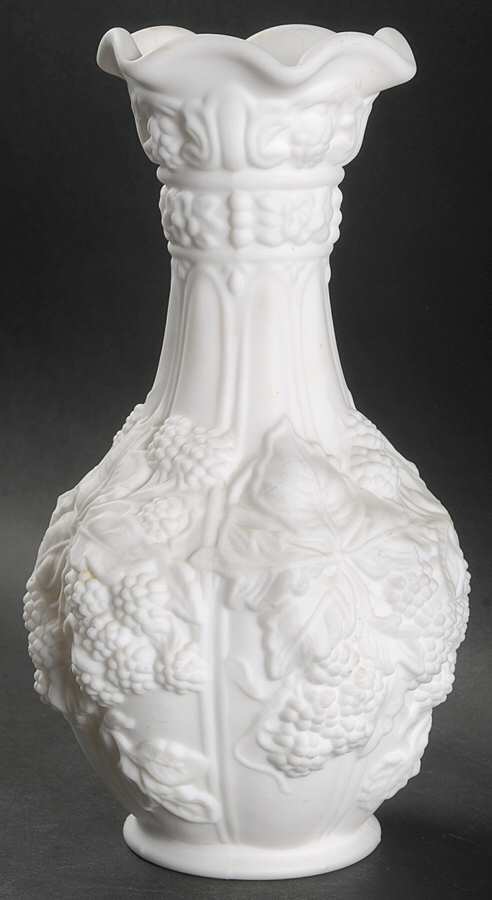 Loganberry Milk Frosted 10" Flower Vase by Imperial Glass-Ohio-1