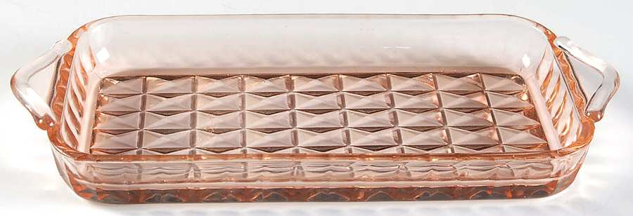 Windsor Pink 9" Handled Rectangular Tray by Jeannette-1