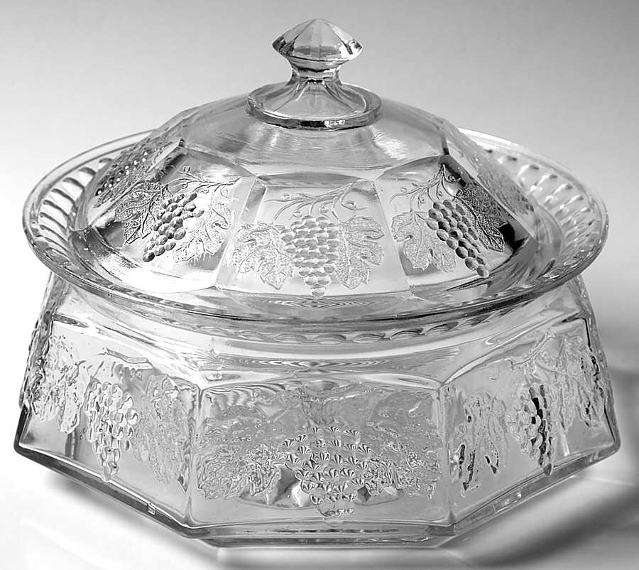Grape with Thumbprint Large Covered Bowl by Jenkins-1