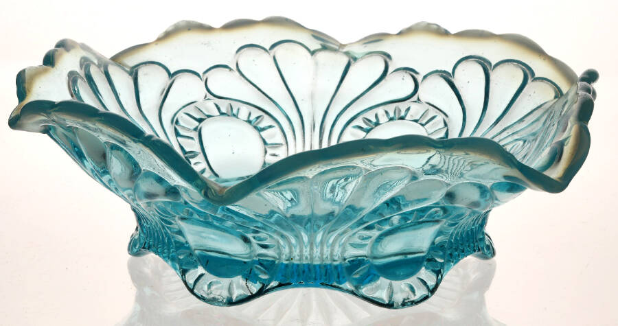 Tokyo Blue Opalescent Large Fruit Bowl by Jefferson Glass-1