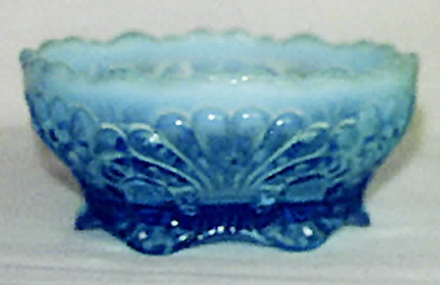 Tokyo Blue Opalescent Sauce Dish by Jefferson Glass-1