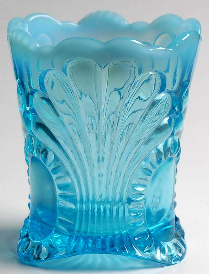 Tokyo Blue Opalescent Open Spooner by Jefferson Glass-1