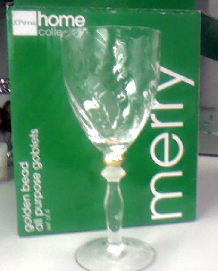 Golden Bead Water Goblet by JCPenney-1