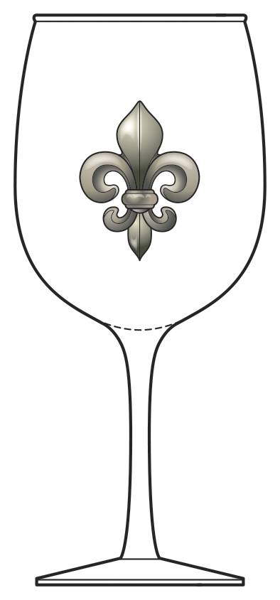 Fleur de Lis Wine Glass by Jon Margeaux Glass-1