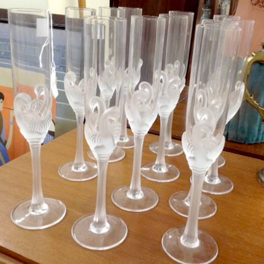 Swan Fluted Champagne by Jean Claude Crystal-1