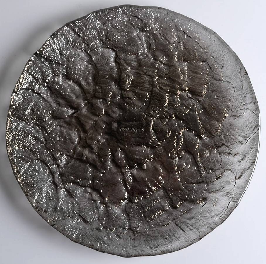 Lighter Than Air Black Nickel Dinner Plate by JSG Oceana Glass-1