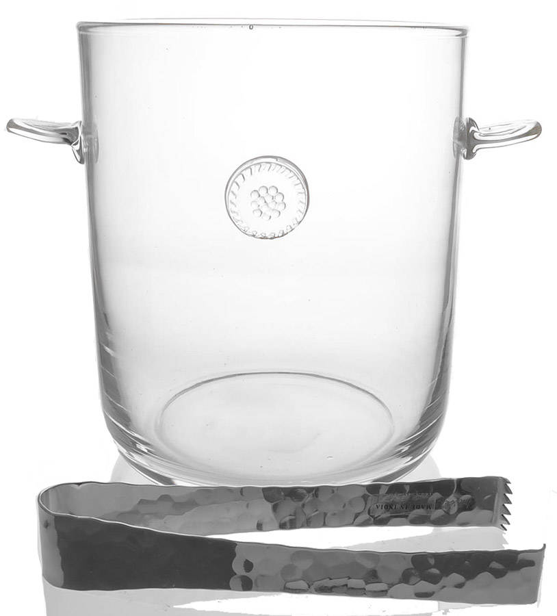 Berry and Thread Ice Bucket with Tongs by Juliska Glassware-1
